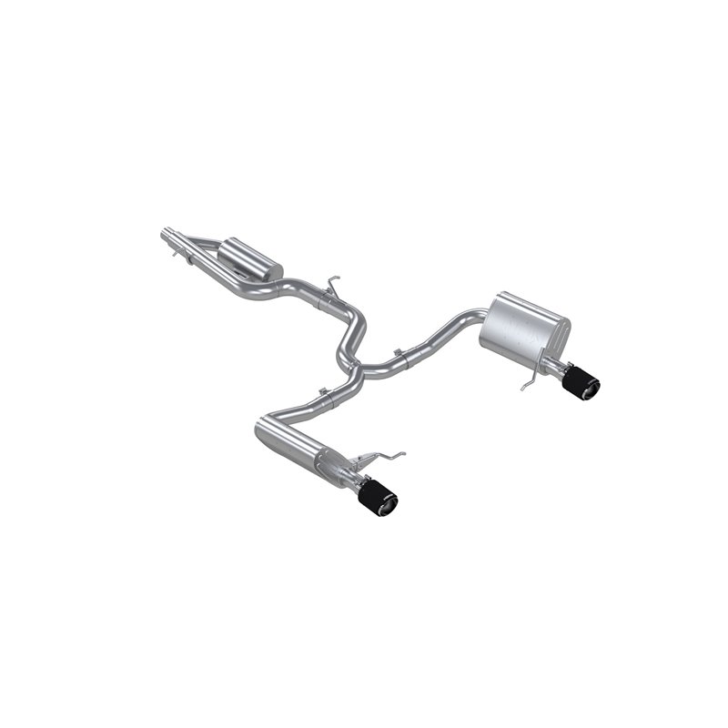 MBRP | Exhaust 3in. Cat Back; 2.5in Dual Split Through Rear Bumper; T304; CF - Golf Alltrack / Golf SportWagen 1.8T 2017-2019