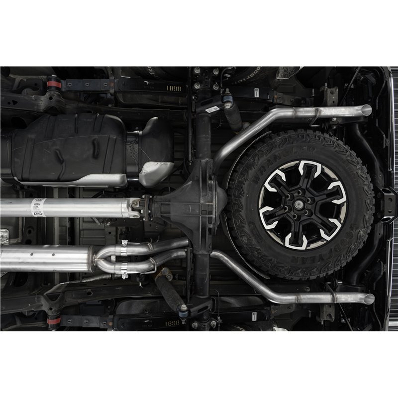 MBRP | Exhaust 3in. Cat Back; 2.5in. Dual Split Rear Turn Down; T304 - Silverado 1500 / ZR2 6.2L 2022-2023
