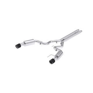 MBRP | Exhaust 3in. Cat Back; Dual Split Rear; Street Version; 4.5in. CF tips; T304 - Mustang GT / GT Premium 5.0L 2024