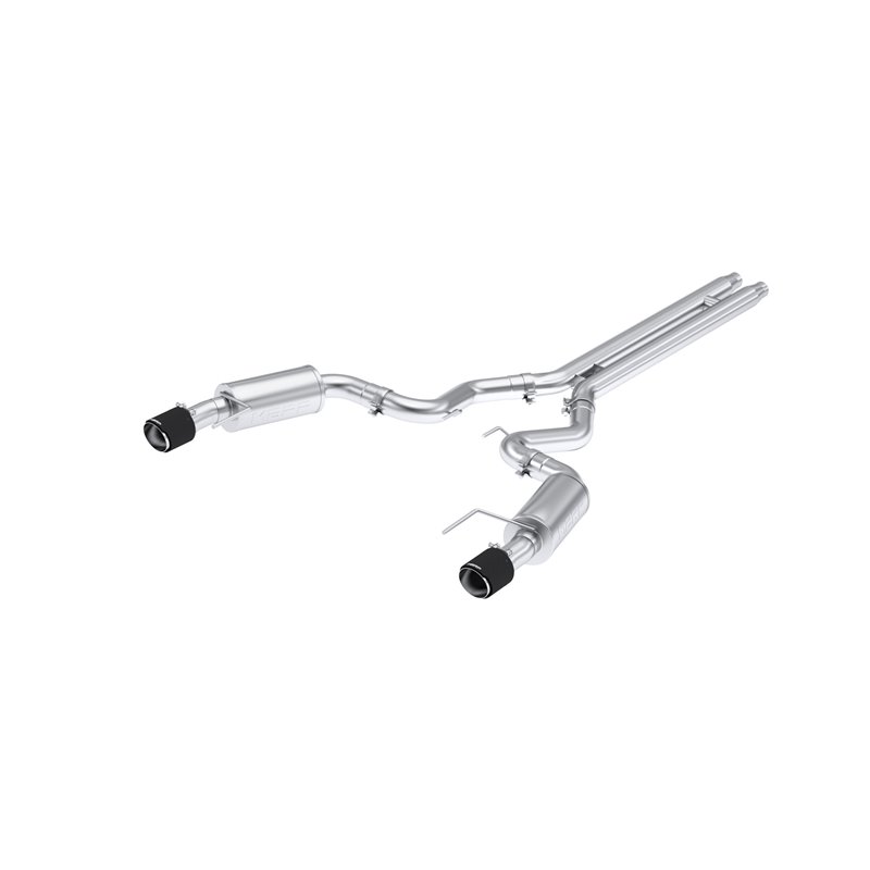 MBRP | Exhaust 3in. Cat Back; Dual Split Rear; Street Version; 4.5in. CF tips; T304 - Mustang GT / GT Premium 5.0L 2024