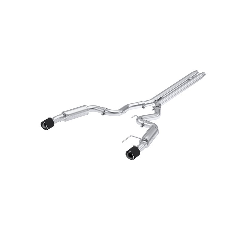 MBRP | Exhaust 3in. Cat Back; Dual Split Rear; Race Version; 4.5in. CF tips; T304 - Mustang GT / GT Premium 5.0L 2024