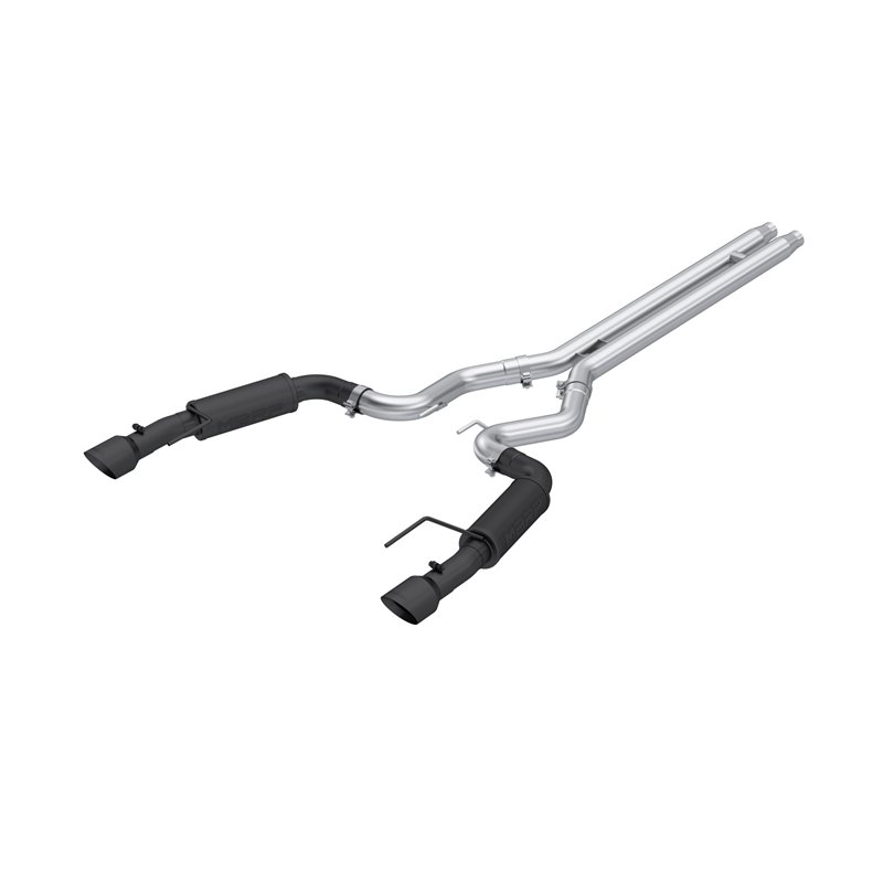 MBRP | Exhaust 3in. Cat Back; Dual Split Rear; Race Version; 4.5in. tips; Black Coated - Mustang GT / GT Premium 5.0L 2024