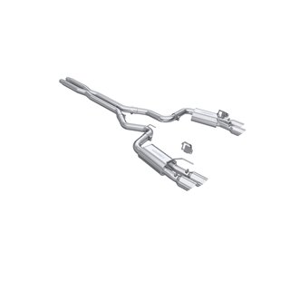 MBRP | Exhaust 3in. Cat Back; with Quad 4in. Dual Wall Tips; Street Version; AL - Mustang GT / GT Premium 5.0L 2024