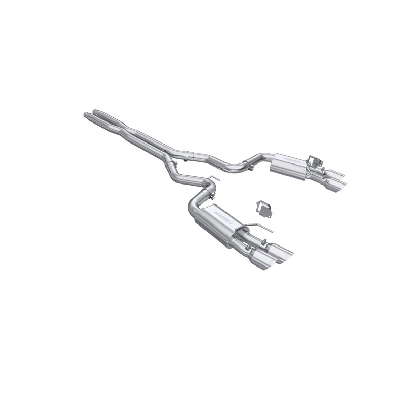 MBRP | Exhaust 3in. Cat Back; with Quad 4in. Dual Wall Tips; Street Version; AL - Mustang GT / GT Premium 5.0L 2024