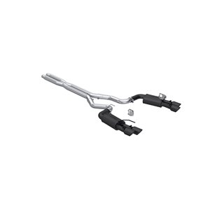 MBRP | Exhaust 3in. Cat Back; with Quad 4in. Dual Wall Tips; Street Version; Black Coated - Mustang GT / GT Premium 5.0L 2024