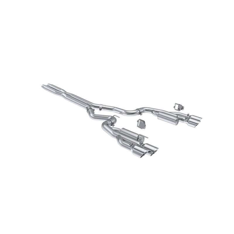 MBRP | Exhaust 3in. Cat Back; with Quad 4in. Dual Wall Tips; Race Version; T304 - Mustang GT / GT Premium 5.0L 2024