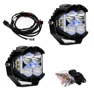 Baja Designs | LP4 Pro LED Auxiliary Light Pod Pair - Light Pattern: Driving/Combo; Color: Clear; Backlight: Blue