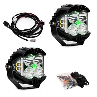 Baja Designs | LP4 Pro LED Auxiliary Light Pod Pair - Light Pattern: Driving/Combo; Color: Clear; Backlight: Green