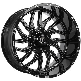 TIS Wheels | 544 22x12.0 ET-44 - Gloss Black - Milled Edge
