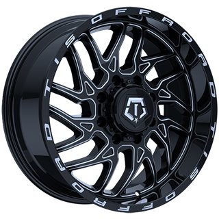 TIS Wheels | 544 22x12.0 ET-44 - Gloss Black - Milled Edge