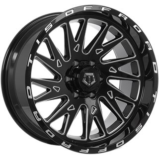 TIS Wheels | 547 22x12.0 ET-44 - Gloss Black - Milled Edge