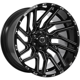 TIS Wheels | 554 22x12.0 ET-44 - Gloss Black - Milled Edge