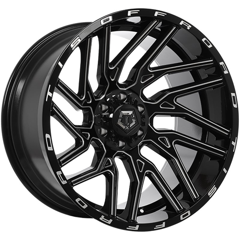 TIS Wheels | 554 22x12.0 ET-44 - Gloss Black - Milled Edge