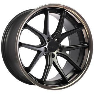 720 Luxury | VANQUISH 19x8.5 ET35 - Satin Black - Black Stainless Lip