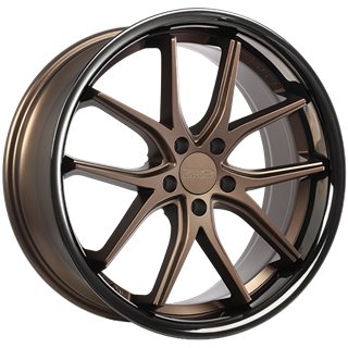 720 Luxury | VANQUISH 20x10.5 ET45 - Satin Bronze Face - Black Stainless Lip