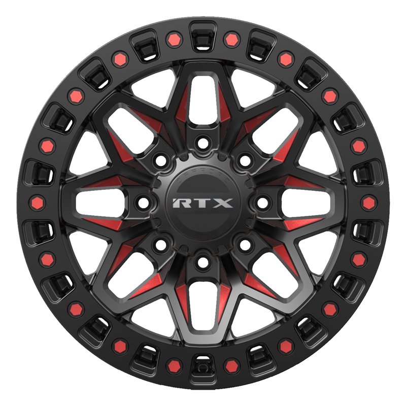 RTX | Zion 18x9.0 ET20 - Gloss Black Milled Red
