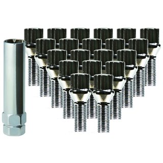Ceco | (20) Bolt 6 Spline 15x1.25 28mm Length Chrome