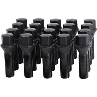 Ceco | (20) Bolt Cone Seat 16x1.50 30mm Thread L. 21mm Hex Black Zinc