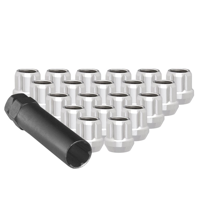 Ceco | (24)CHROME OPEN 6 SPLINE NUT 1/2" 21mm HEIGHT
