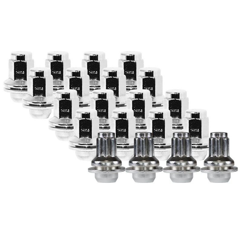 Ceco | (20)CHROME OEM TOYOTA SHANK 14X1.5 1.85" H 22mm HEX (16) + LOCK