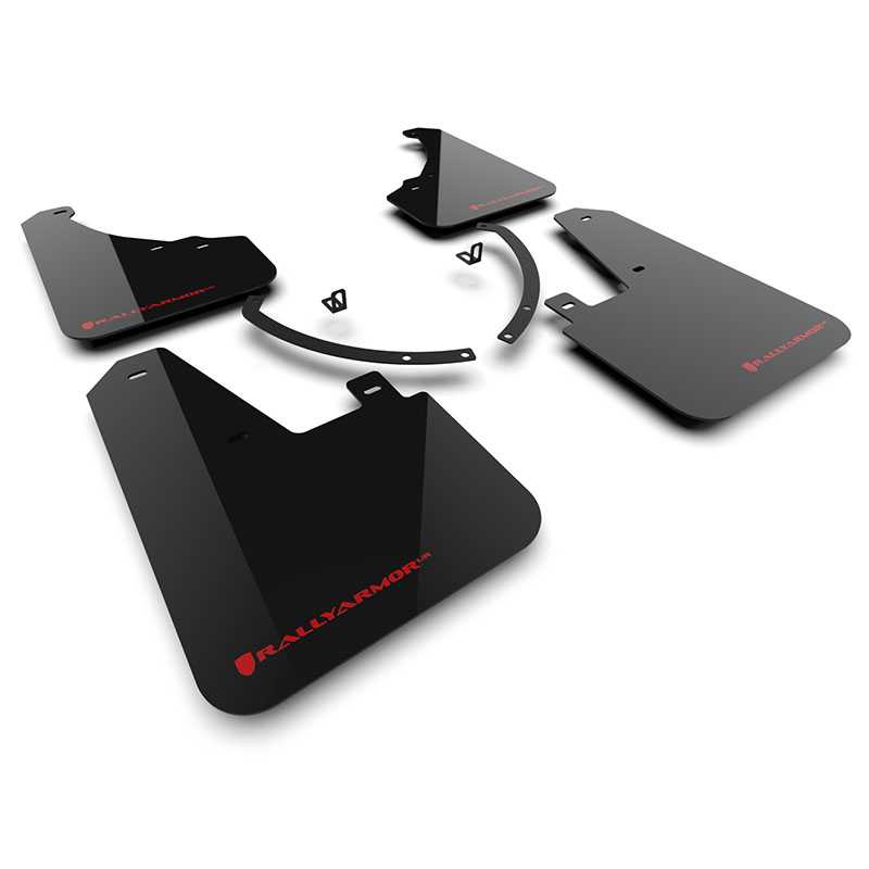 RallyArmor | Black UR Mud Flap Red Logo - Santa Fe 2024