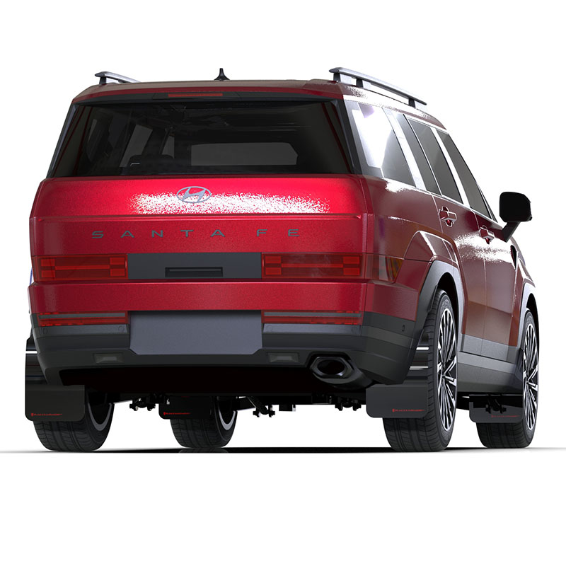 RallyArmor | Black UR Mud Flap Red Logo - Santa Fe 2024
