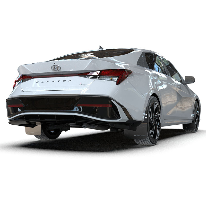 RallyArmor | Black UR Mud Flap White Logo - Elantra N / N-Line 2024
