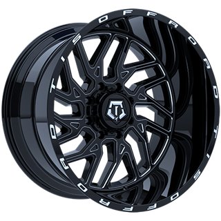 TIS Wheels | 544 22x12.0 ET-44 - Gloss Black - Milled Edge