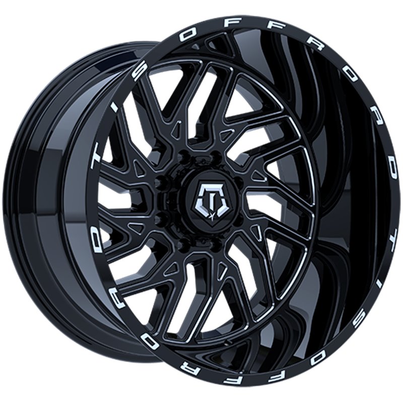 TIS Wheels | 544 22x12.0 ET-44 - Gloss Black - Milled Edge