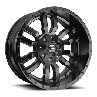 Fuel Off-Road Wheels | Sledge D596 20x10.0 ET-19 - Matte Black / Gloss Black Lip