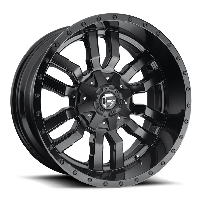 Fuel Off-Road Wheels | Sledge D596 20x10.0 ET-19 - Matte Black / Gloss Black Lip