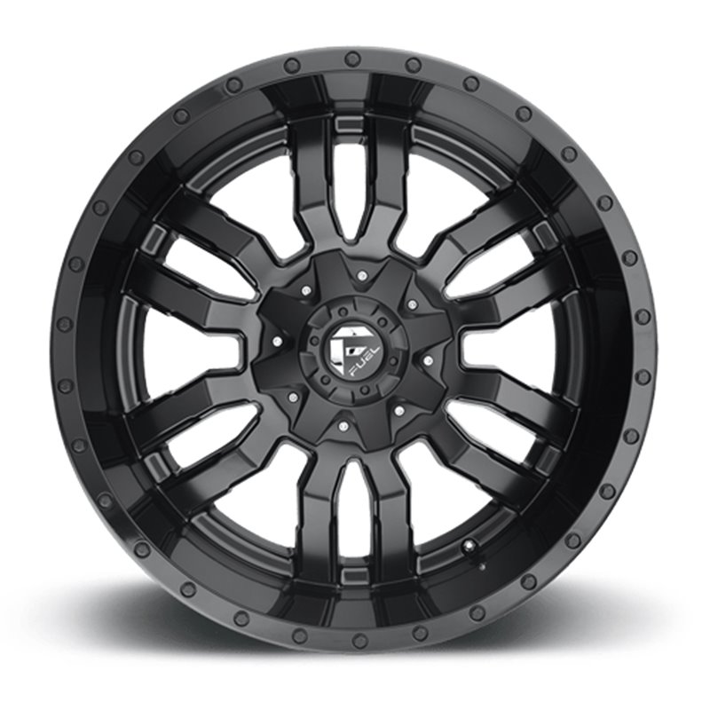 Fuel Off-Road Wheels | Sledge D596 20x10.0 ET-19 - Matte Black / Gloss Black Lip