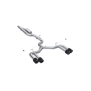 MBRP | 3in. Cat-Back Dual Split Quad Rear, Valve Delete, T304 with CF. - S3 2.0T 2022-2024