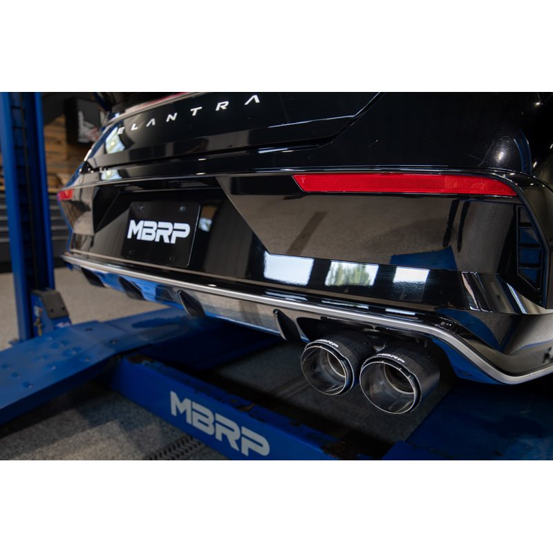 MBRP | 3in Axle-Back, Single Rear Exit, T304 and CF. - Elantra N Line / N Line Ultimate 1.6T 2021-2024