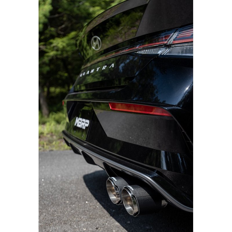 MBRP | 3in Axle-Back, Single Rear Exit, T304 and CF. - Elantra N Line / N Line Ultimate 1.6T 2021-2024