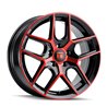 TOUREN | TR79 18x8.0 ET35 - Gloss Black Machined With Red