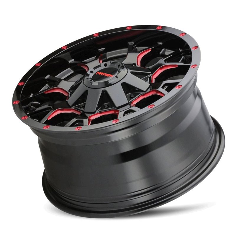 Mayhem | WARRIOR 20x9.0 ET0 - Gloss Black Milled Prism Red