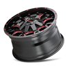 Mayhem | WARRIOR 17x9.0 ET-12 - Gloss Black Milled Prism Red