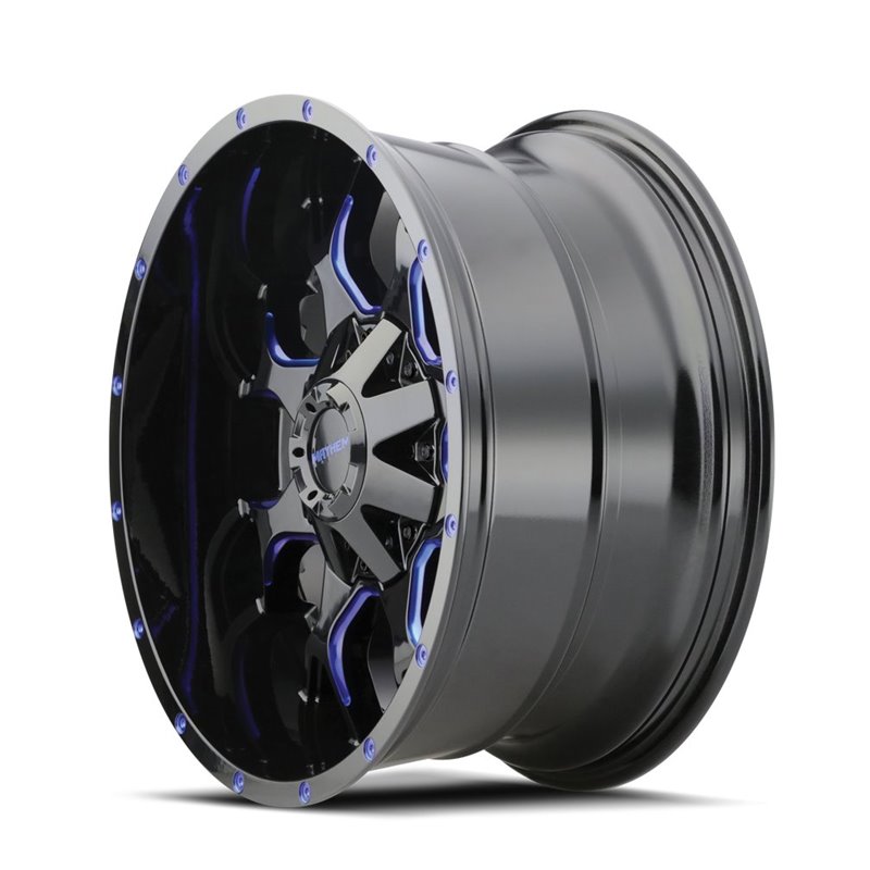 Mayhem | WARRIOR 18x9.0 ET18 - Gloss Black Milled Prism Blue