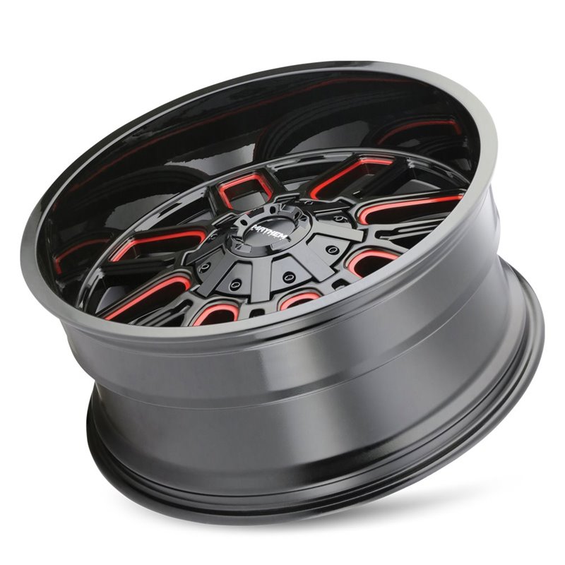 Mayhem | COGENT 20x9.0 ET0 - Gloss Black Milled Prism Red