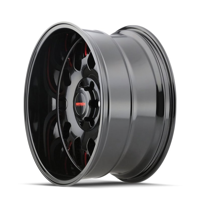 Mayhem | TRIPWIRE 20x9.0 ET18 - Gloss Black Milled Prism Red