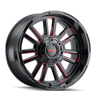 Mayhem | APOLLO 20x9.0 ET0 - Gloss Black Milled Prism Red