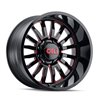 CALI Off-Road | SUMMIT 24x14.0 ET-76 - Gloss Black Milled Prism Red