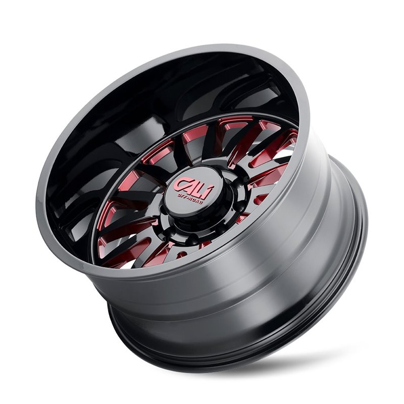 CALI Off-Road | SUMMIT 24x14.0 ET-76 - Gloss Black Milled Prism Red