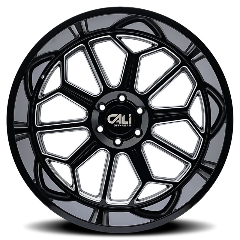 CALI Off-Road | AUBURN 24x14.0 ET-76 - Gloss Black Milled