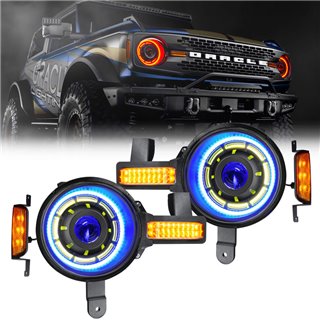 Oracle | Oculus Bi-LED Projector Headlights for 2021+ Ford Bronco - ColorSHIFT LED - Bronco 2.3T / 2.7T / 3.0T 2021-2024