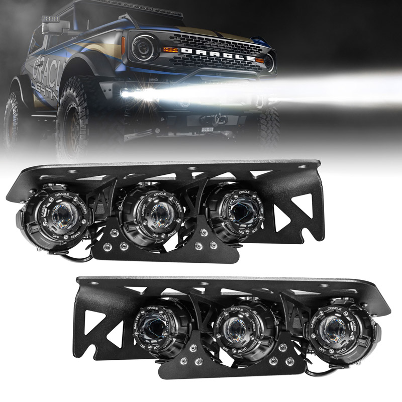 Oracle | 2021-2024 Ford Bronco Off Road LASER + LED Fog Light Kit for Steel Bumper - Bronco 2.3T / 2.7T / 3.0T 2021-2024