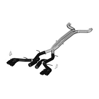 MBRP | Dual Cat Back Quad Tips Race BLACK - Camaro 6.2L 2016-2022