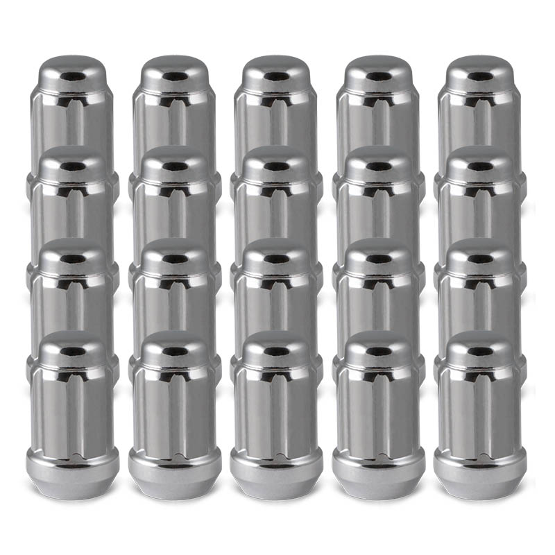 RHI | Lug Nuts (20) - Closed End, Spline - Chrome - 12x1.5 X 35mm (1.38")