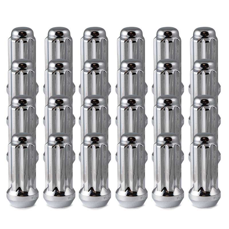 RHI | Lug Nuts (24) - Closed End (Long), Spline - Chrome - 14x1.5 X 50mm (2.00")